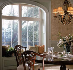 Beautiful arced new dining room window